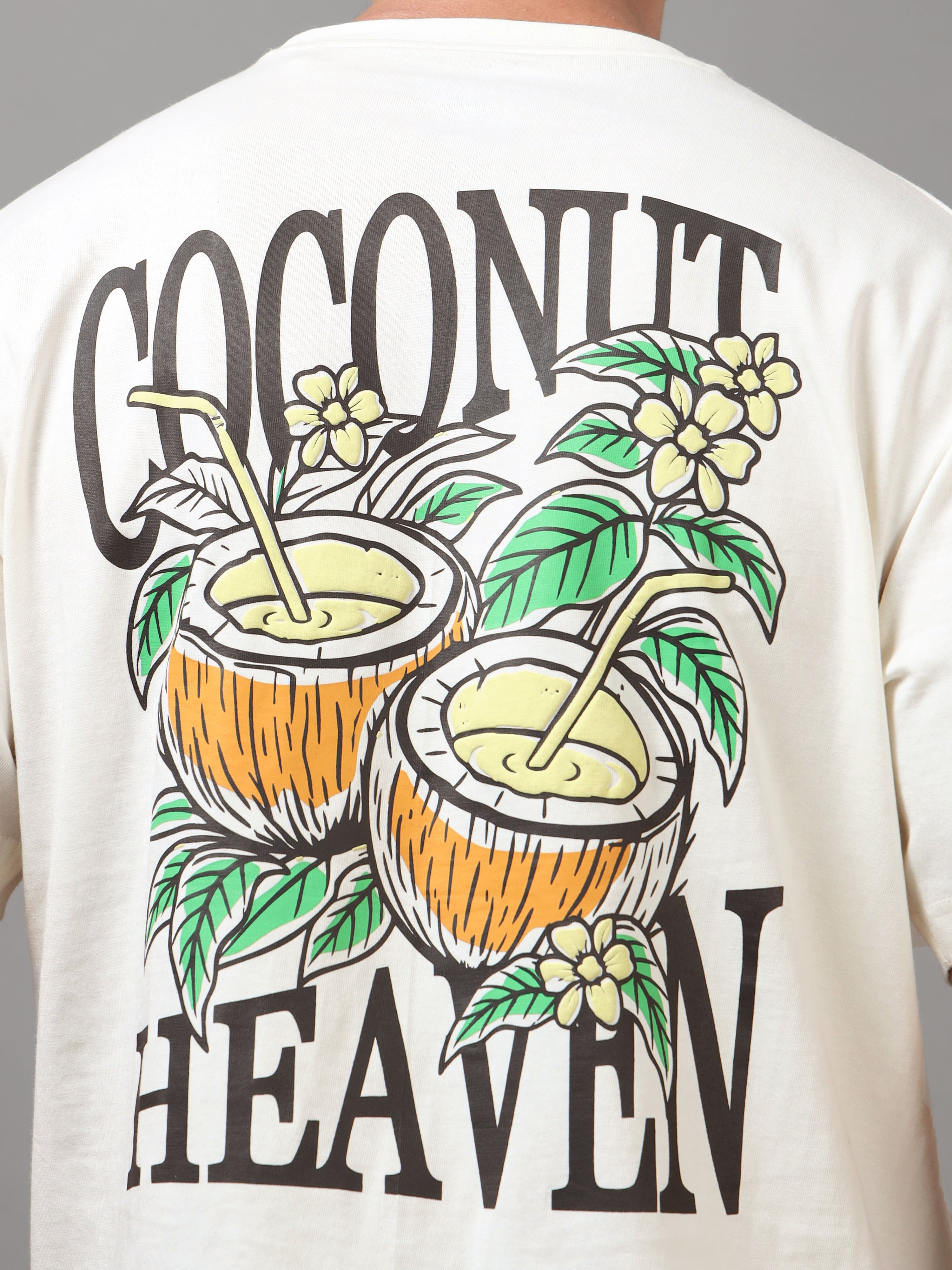 ARDEUR Men Printed Relaxed Fit Drop Shoulder T-Shirt - Off White