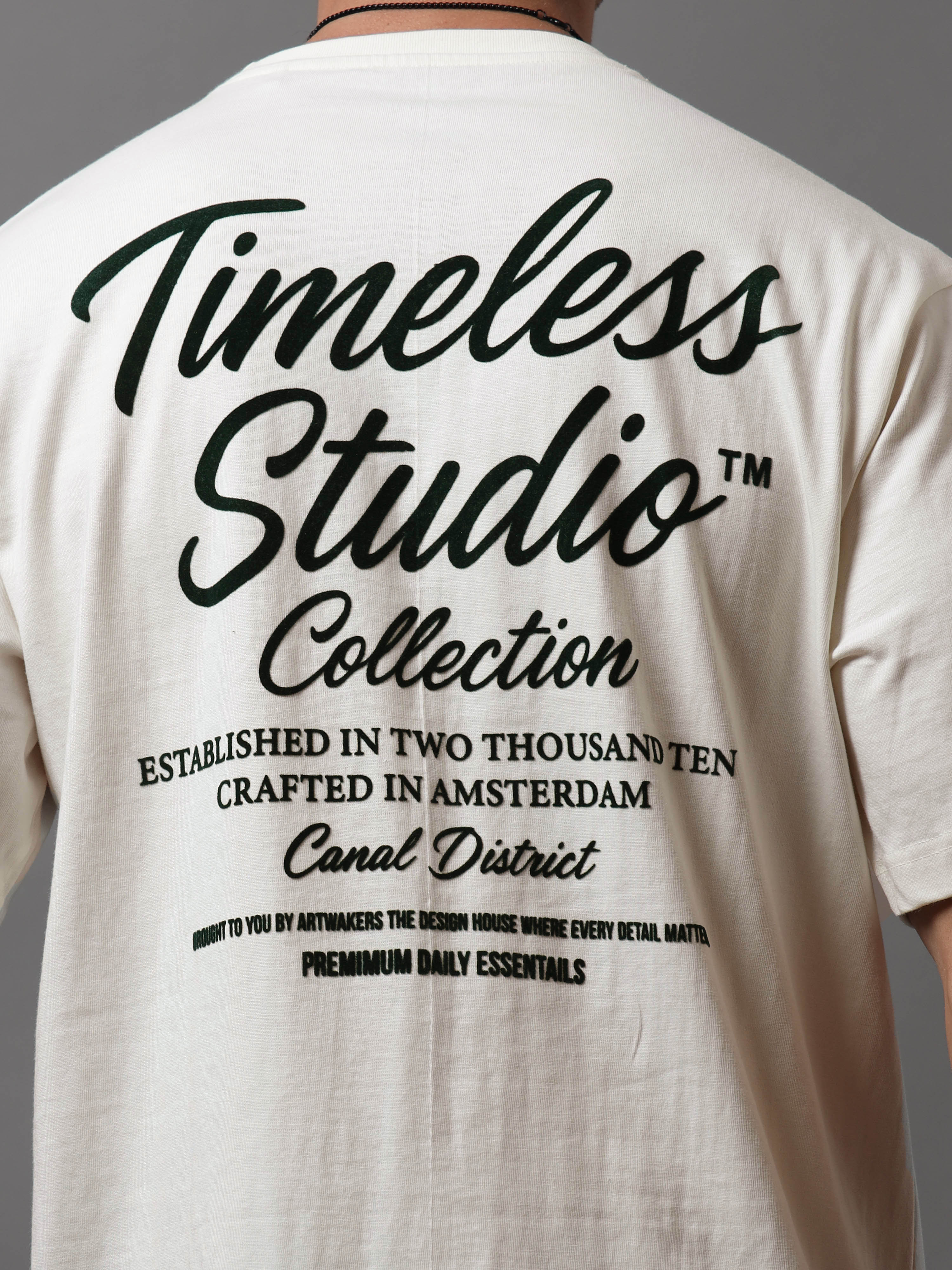 ARDEUR Men Graphic Printed Relaxed Fit Drop Shoulder T-Shirt - Off White-3