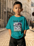 CODEZ Boys Teal Green Graphic Print Relaxed Fit Drop Shoulder T-Shirt
