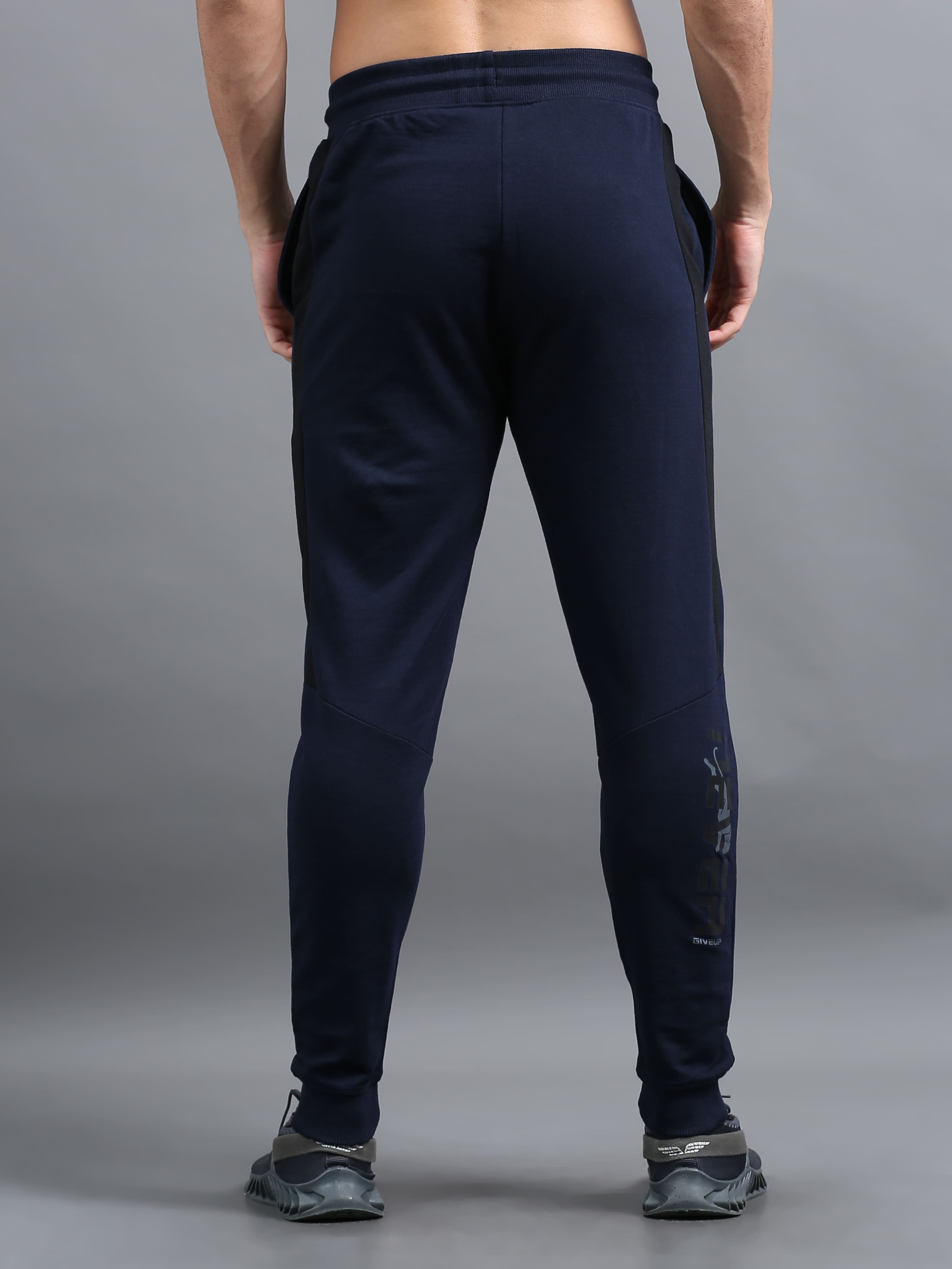 ARDEUR ZEAL IN YOU Men Navy Printed Mid-Rise Joggers