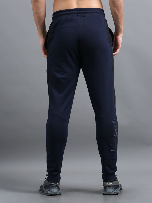ARDEUR ZEAL IN YOU Men Navy Printed Mid-Rise Joggers
