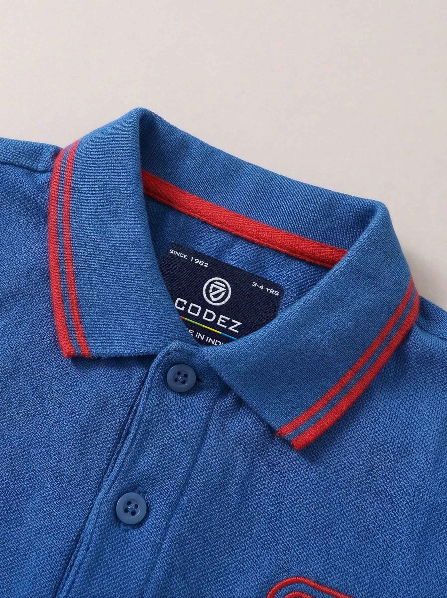 CODEZ Boys Regular Fit Polo T-Shirt (Royal Blue)