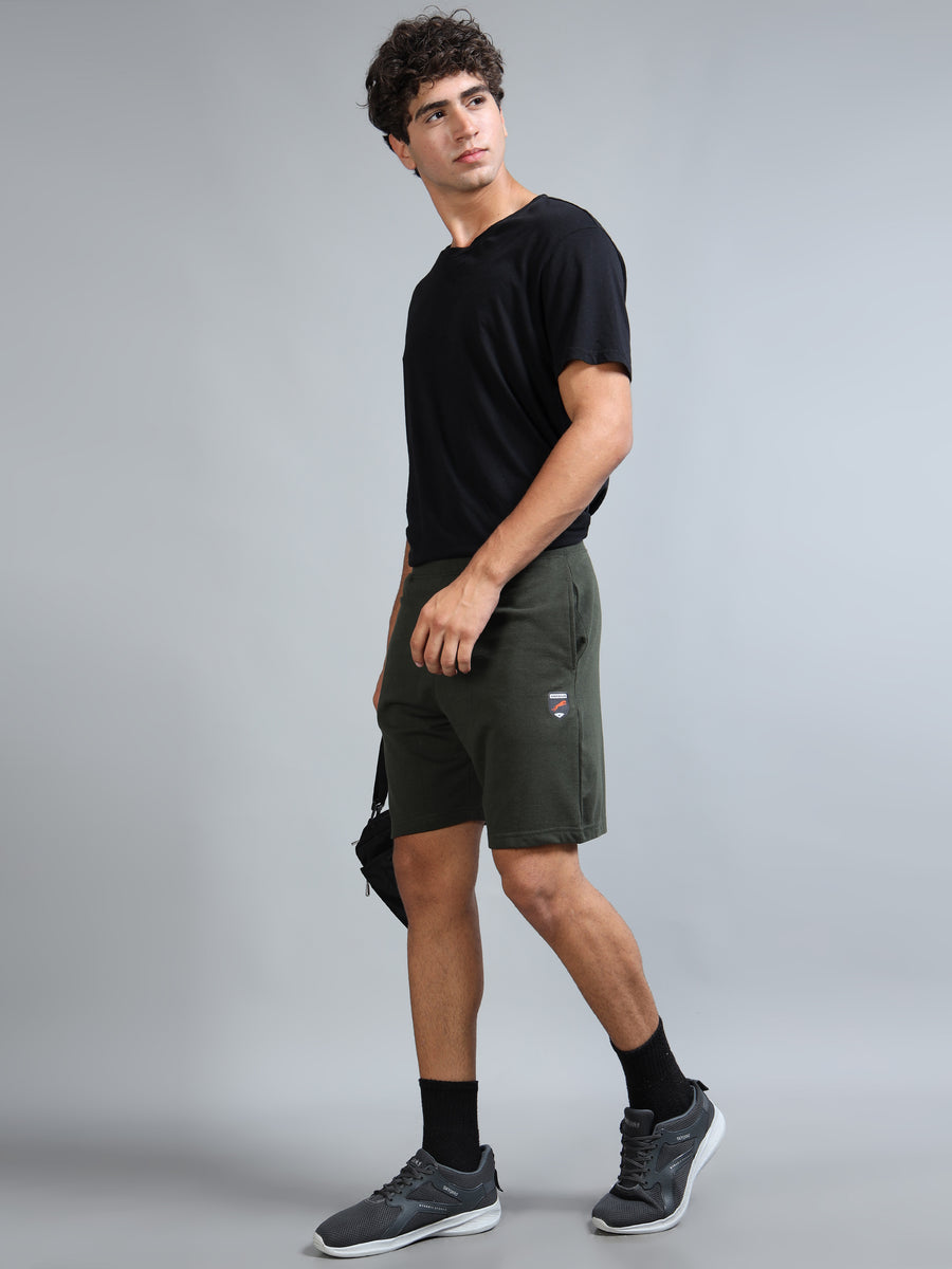 ARDEUR ZEAL IN YOU Men Olive Self Design Shorts