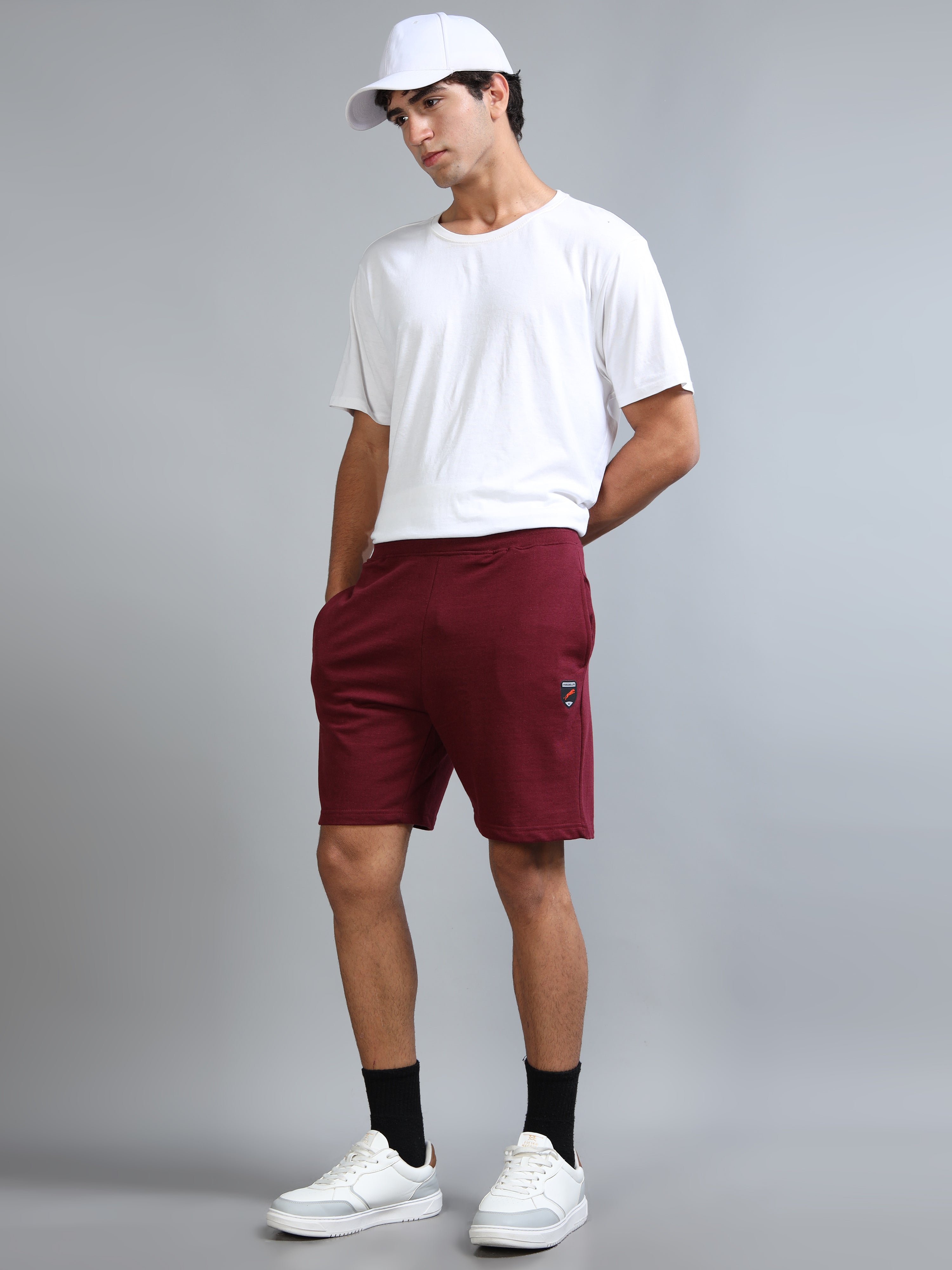 ARDEUR ZEAL IN YOU Men Maroon Self Design Shorts
