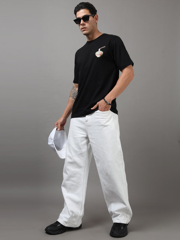 ARDEUR Men Graphic Printed Relaxed Fit Drop Shoulder T-Shirt - Black-3