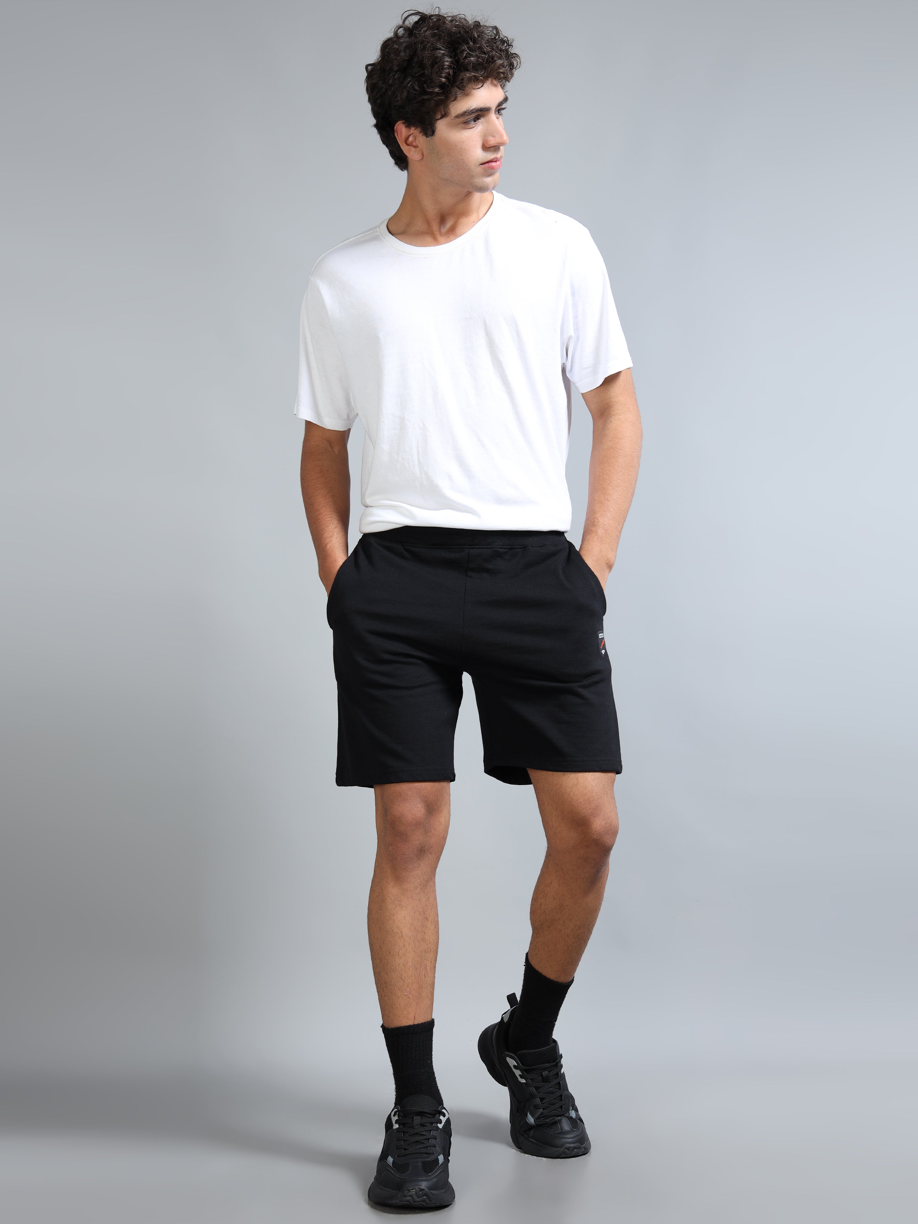ARDEUR ZEAL IN YOU Men Black Self Design Shorts