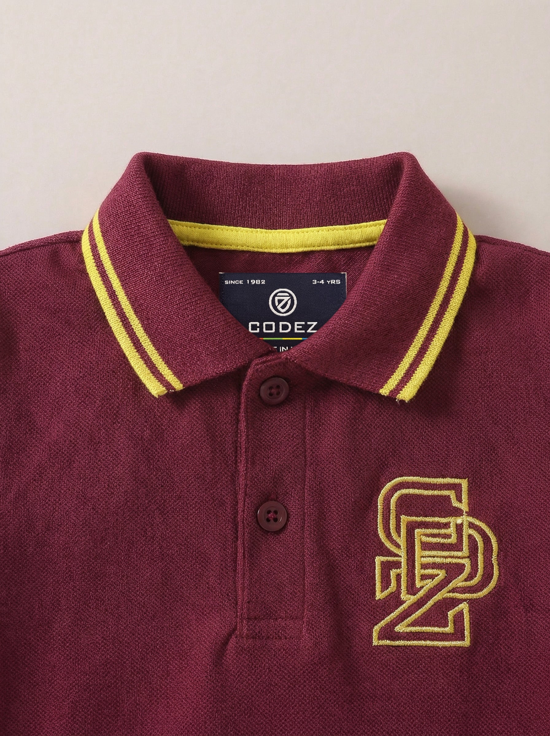 CODEZ Boys Regular Fit Polo T-Shirt (Maroon)