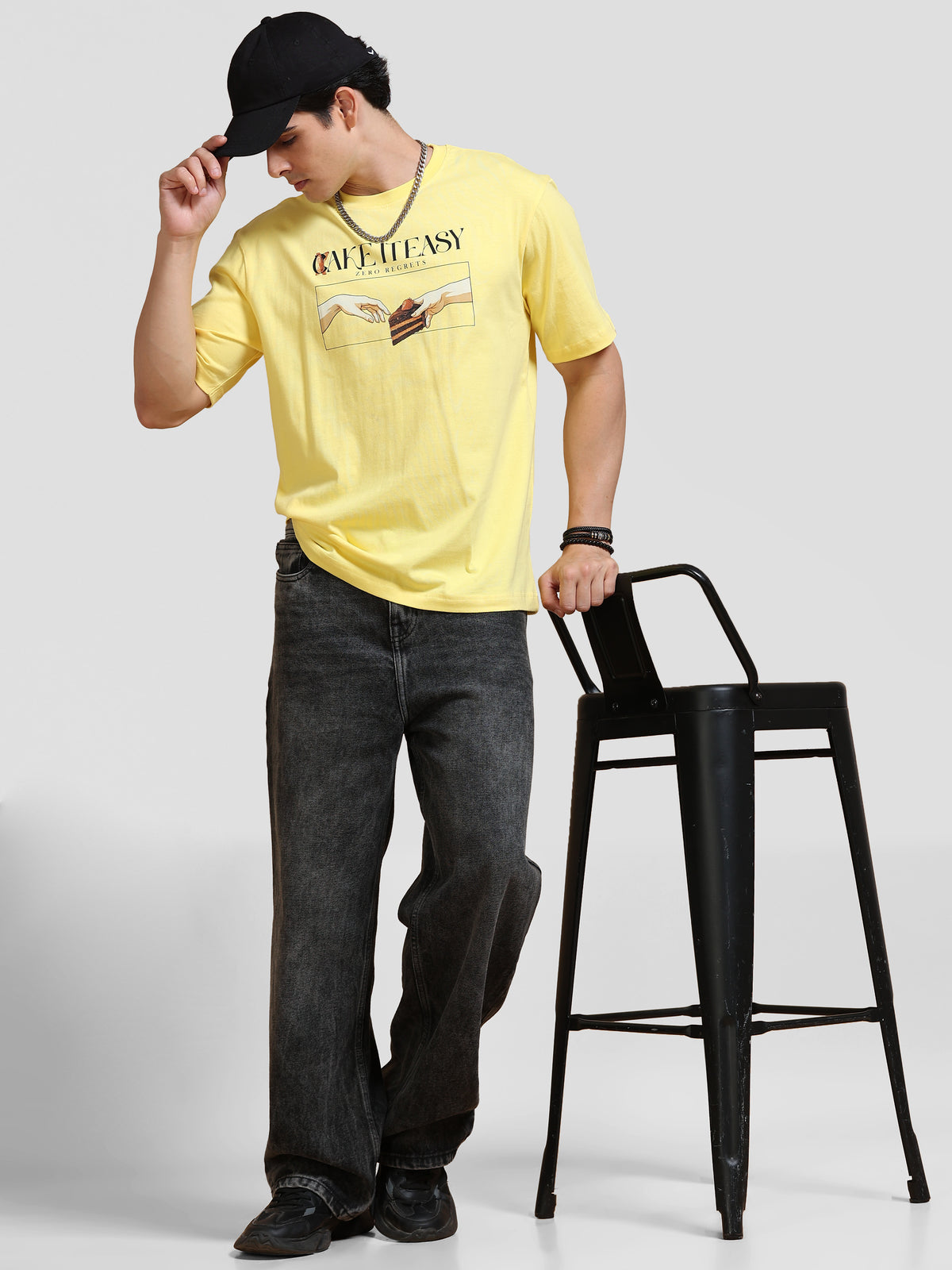 ARDEUR Men's Relaxed Fit 100% Cotton Graphic T-Shirt - Lemon Drop