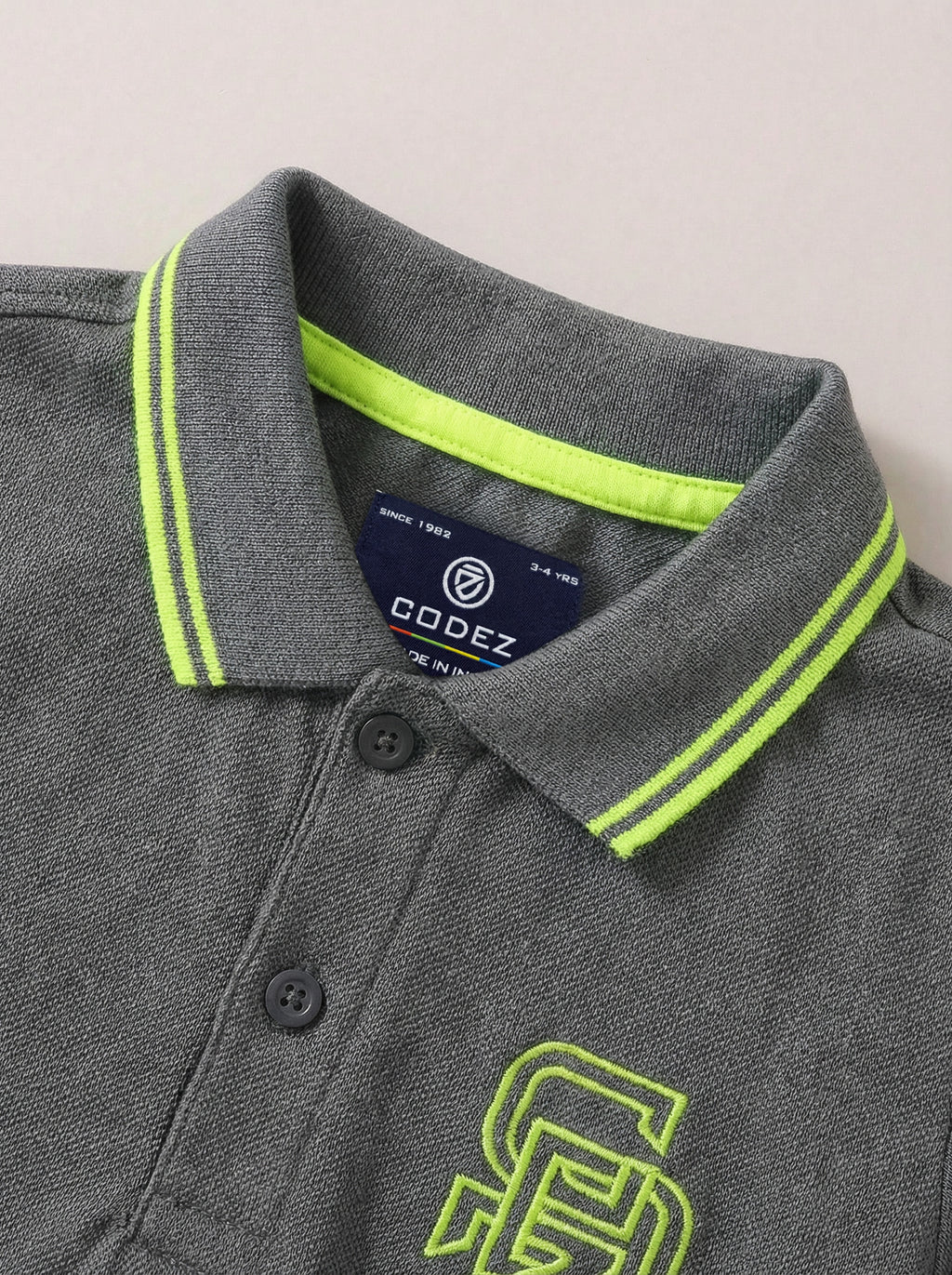 CODEZ Boys Regular Fit Polo T-Shirt (Steel Grey)