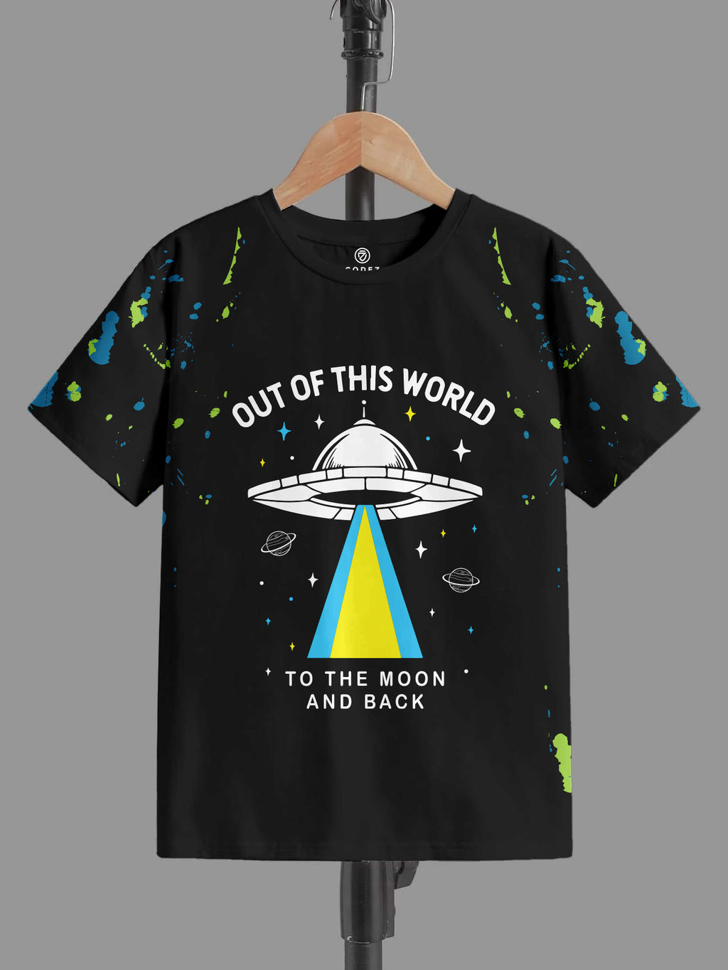 CODEZ Boys Black Round Neck Printed Tshirts