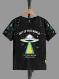 CODEZ Boys Black Round Neck Printed Tshirts