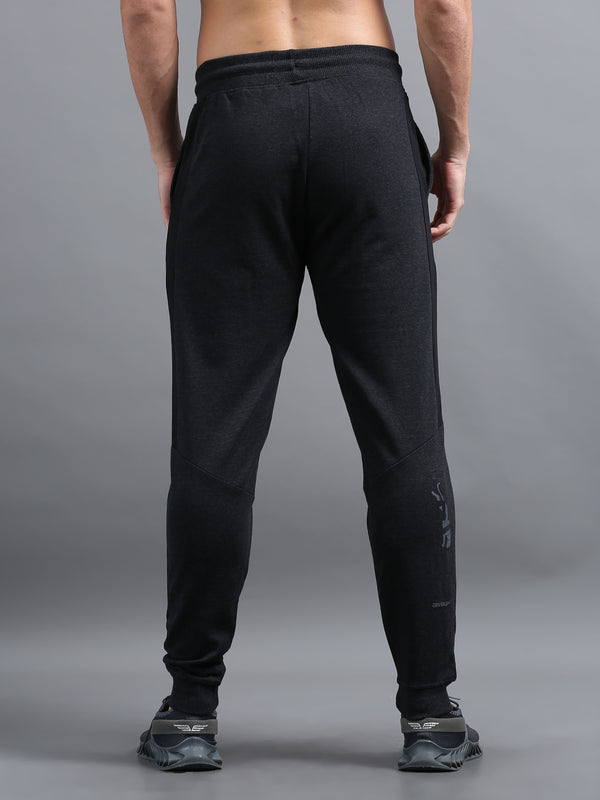 ARDEUR ZEAL IN YOU Men Charcoal Printed Mid-Rise Joggers