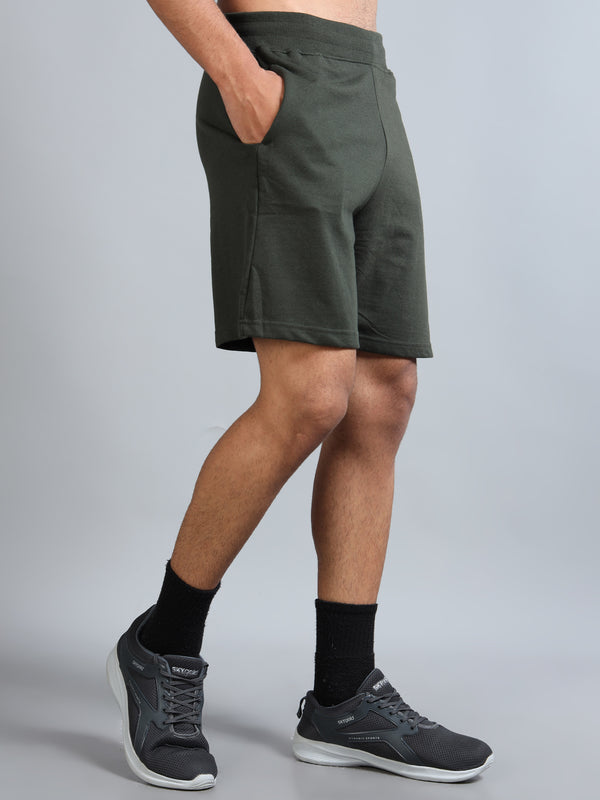 ARDEUR ZEAL IN YOU Men Olive Self Design Shorts