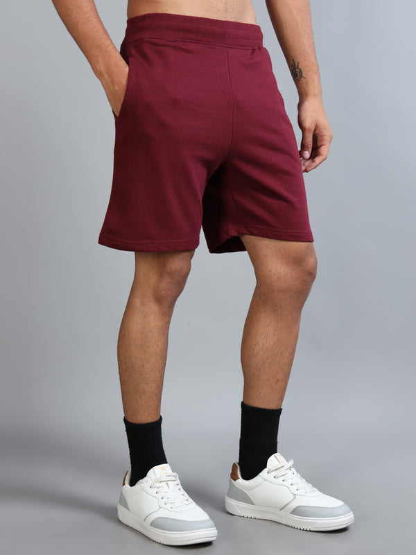 ARDEUR ZEAL IN YOU Men Maroon Self Design Shorts