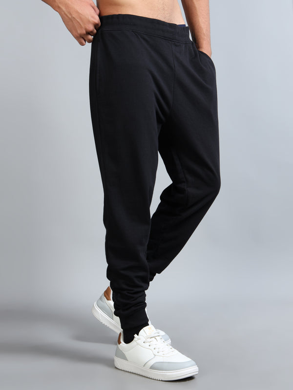 ARDEUR ZEAL IN YOU Men Black Self Design Mid-Rise Joggers