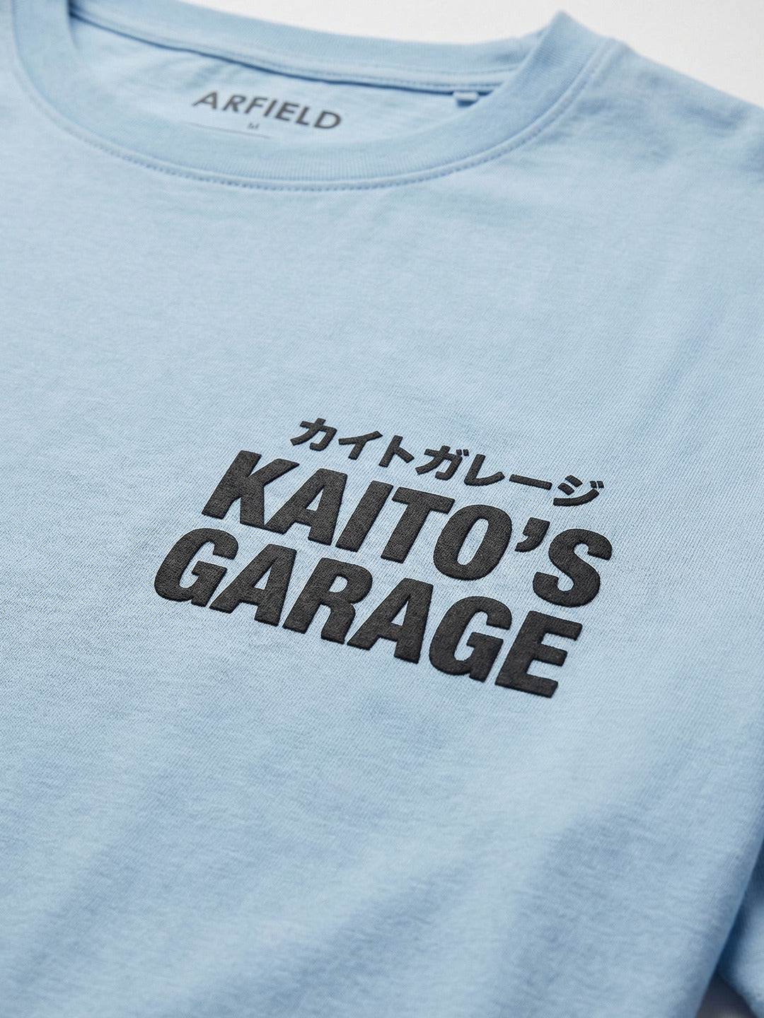 ARDEUR Men Graphic Printed Relaxed Fit Drop Shoulder T-Shirt - Sky Blue