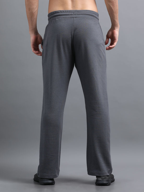 ARDEUR ZEAL IN YOU Men Steel Grey Printed Mid-Rise Joggers