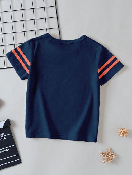 CODEZ Boys Navy Round Neck Printed Tshirts