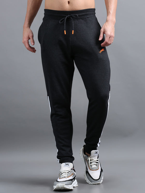 ARDEUR ZEAL IN YOU Men Charcoal Printed Mid-Rise Joggers
