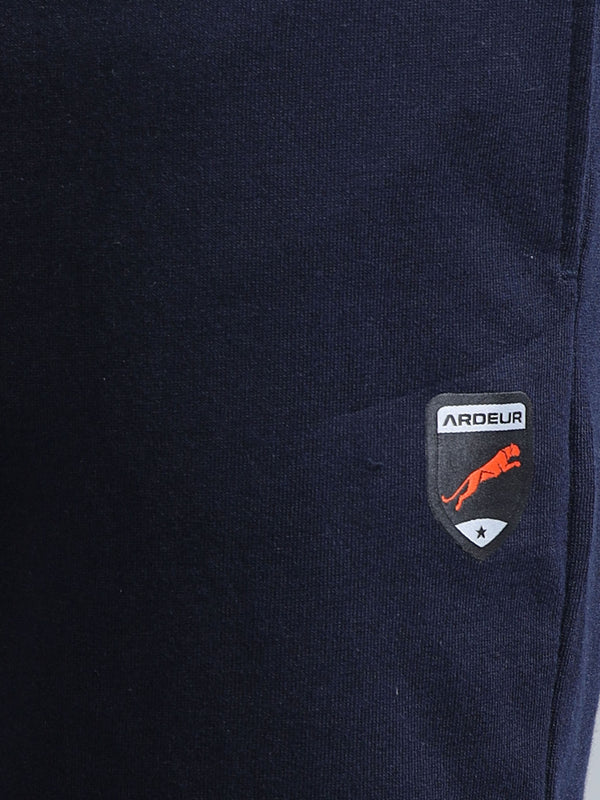 ARDEUR ZEAL IN YOU Men Navy Self Design Mid-Rise Joggers