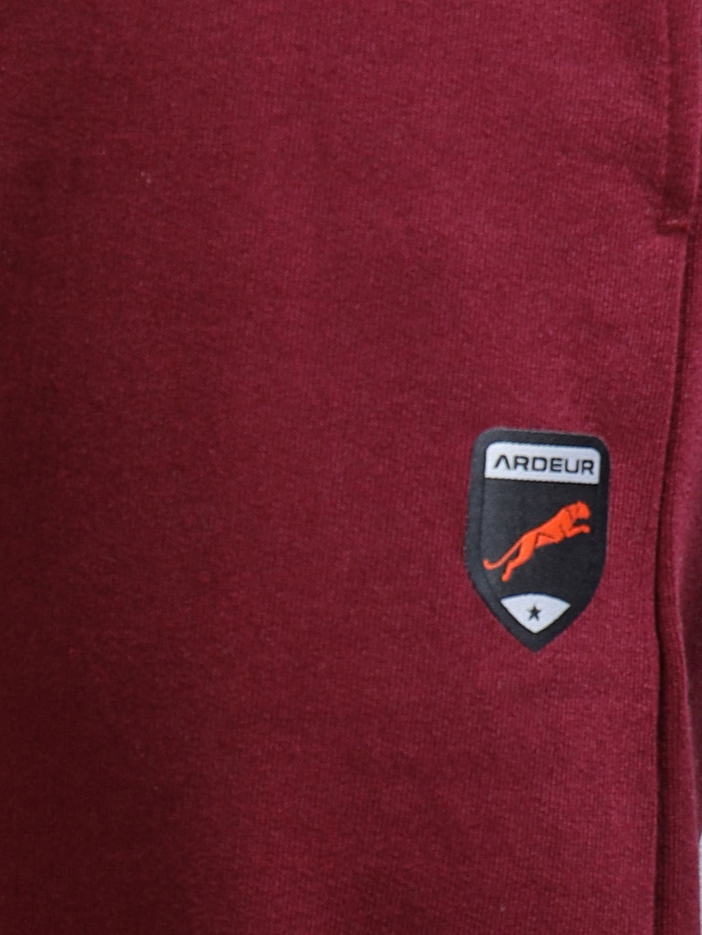 ARDEUR ZEAL IN YOU Men Maroon Self Design Mid-Rise Joggers