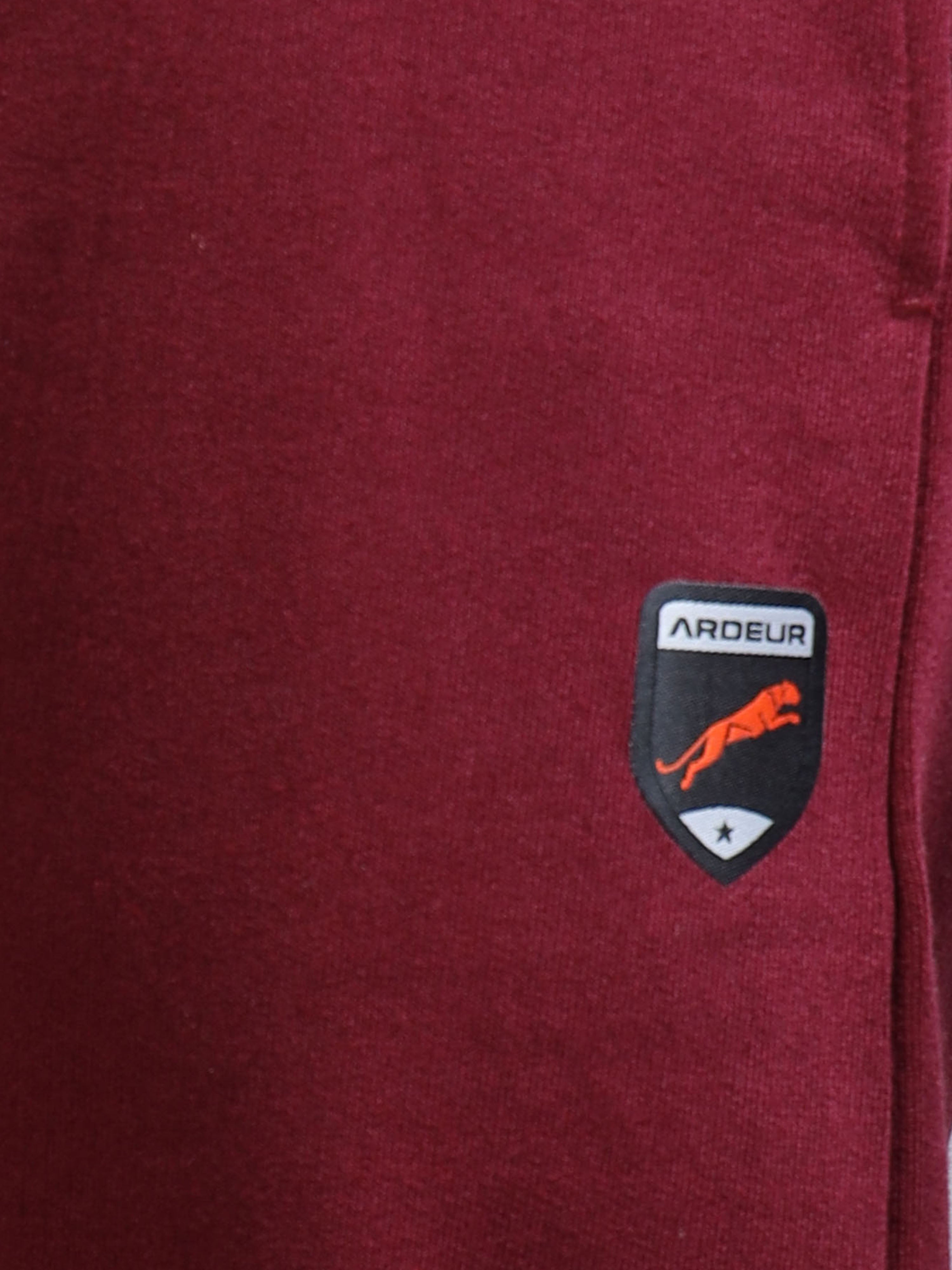ARDEUR ZEAL IN YOU Men Maroon Self Design Mid-Rise Joggers