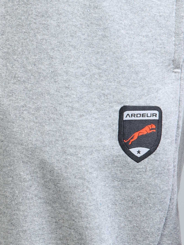ARDEUR ZEAL IN YOU Men Grey Melange Self Design Mid-Rise Joggers