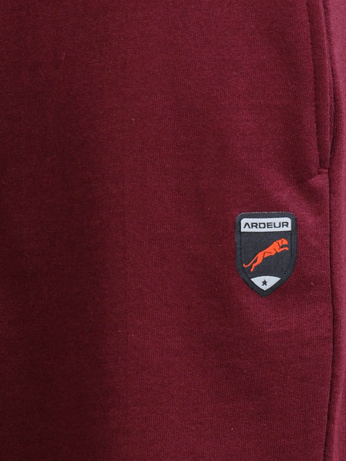 ARDEUR ZEAL IN YOU Men Maroon Self Design Shorts
