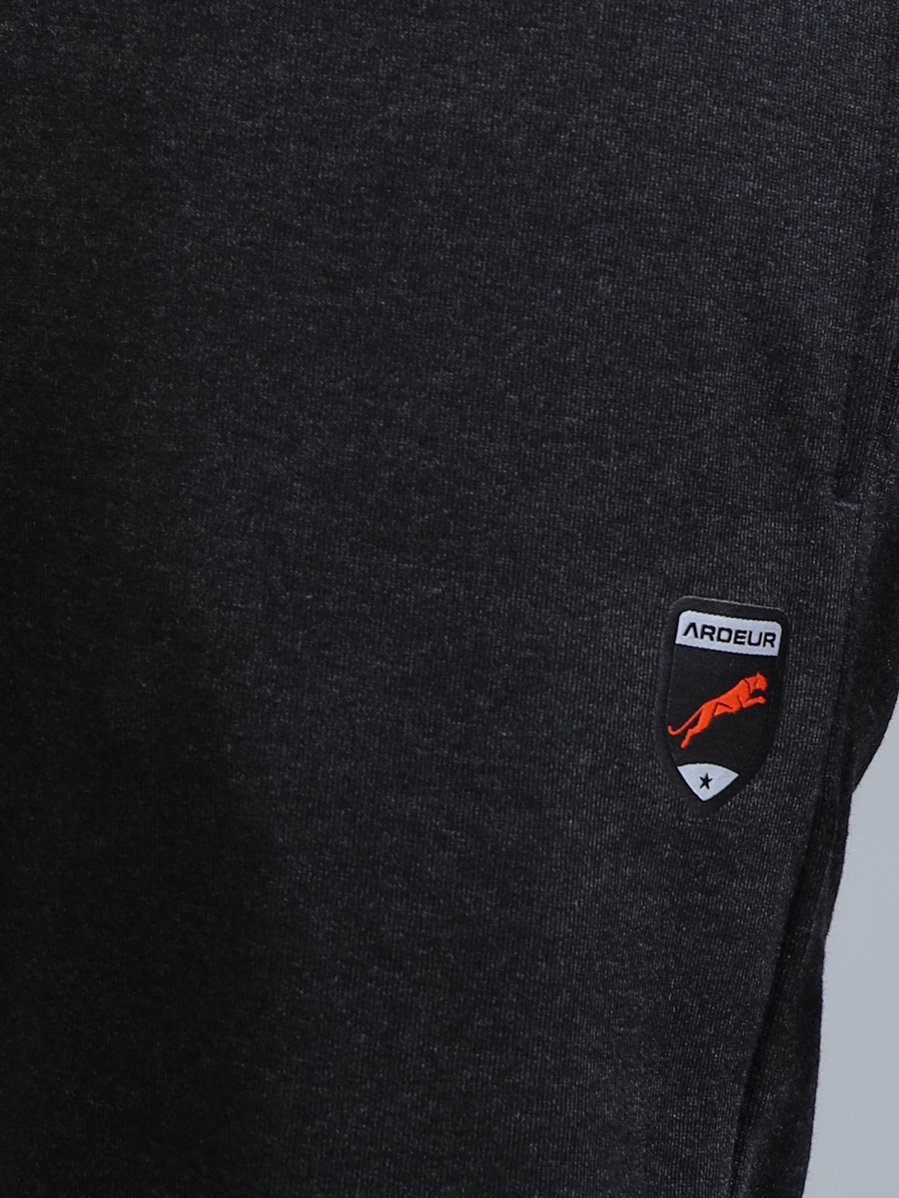 ARDEUR ZEAL IN YOU Men Charcoal Self Design Mid-Rise Joggers