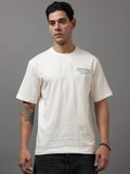 ARDEUR Men Graphic Printed Relaxed Fit Drop Shoulder T-Shirt - Off White-3
