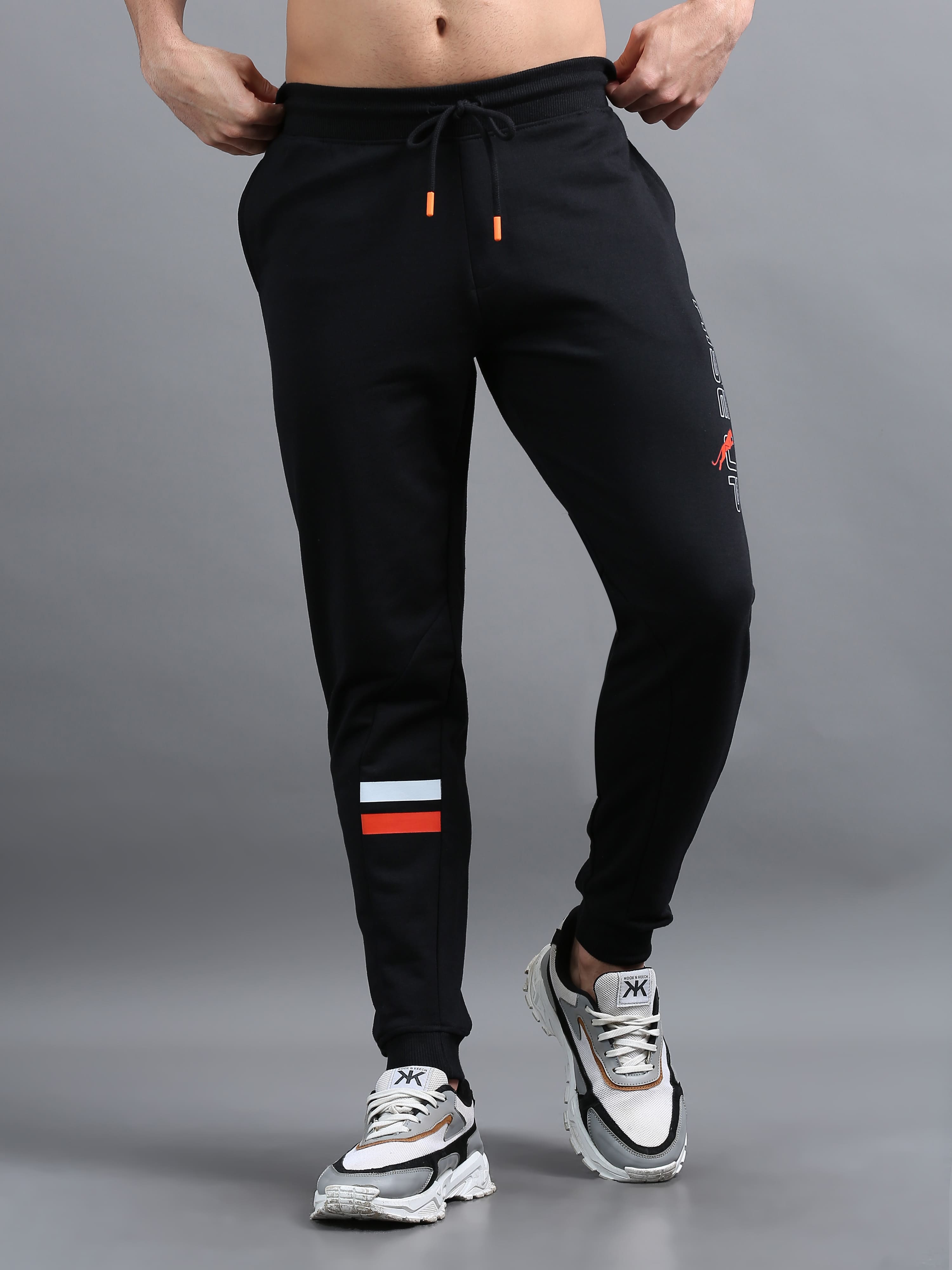 ARDEUR ZEAL IN YOU Men Black Printed Mid-Rise Joggers