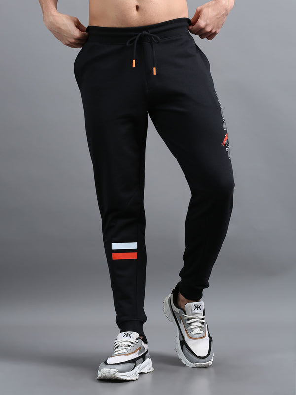 ARDEUR ZEAL IN YOU Men Black Printed Mid-Rise Joggers