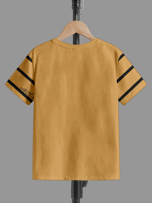 CODEZ Boys Beige-1 Round Neck Printed Tshirts