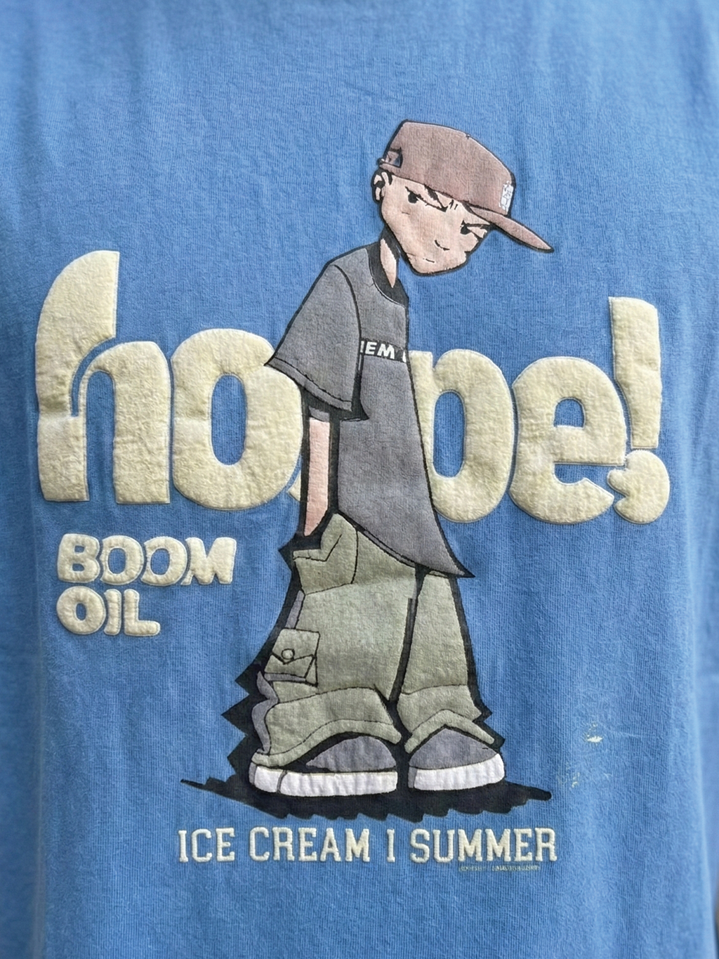 CODEZ Boys Light Blue Graphic Print Relaxed Fit Drop Shoulder T-Shirt