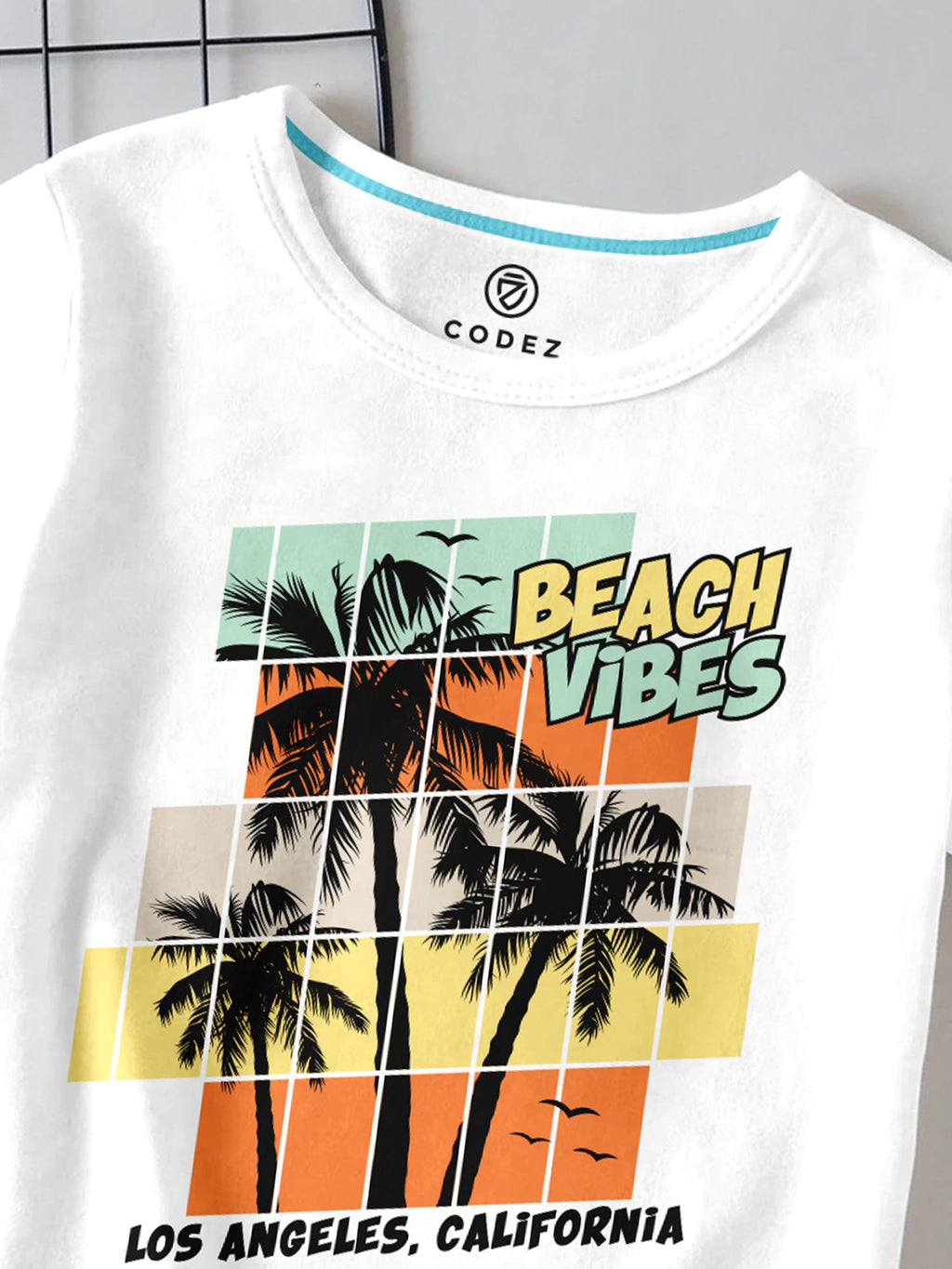CODEZ Boys White Round Neck Printed Tshirts