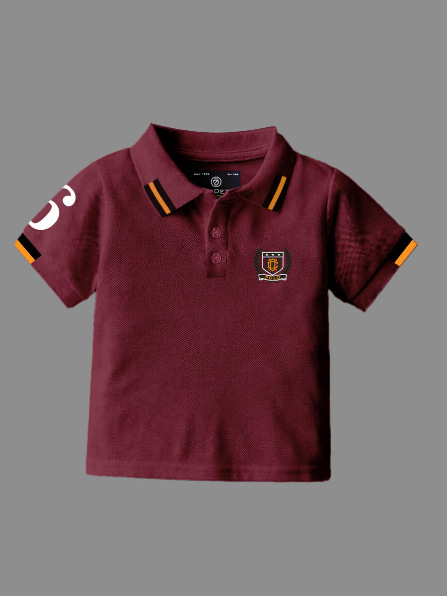 CODEZ Boys Pack Of 2 Self Design Embroidered Polo Tshirts
