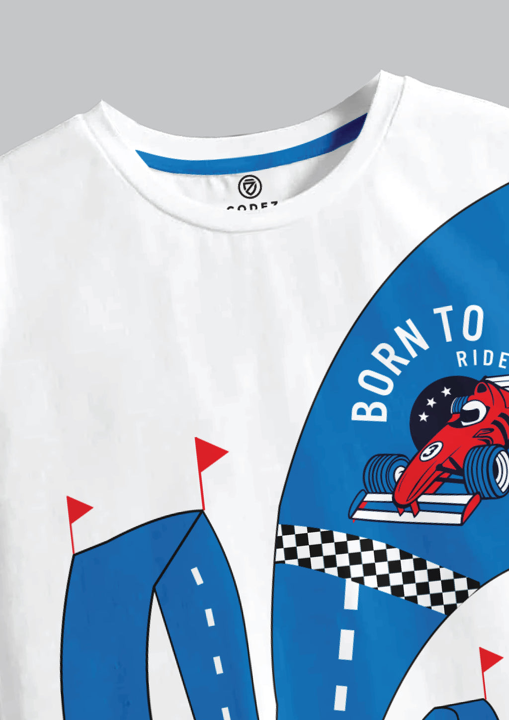 CODEZ Boys Off White Round Neck Printed Tshirts