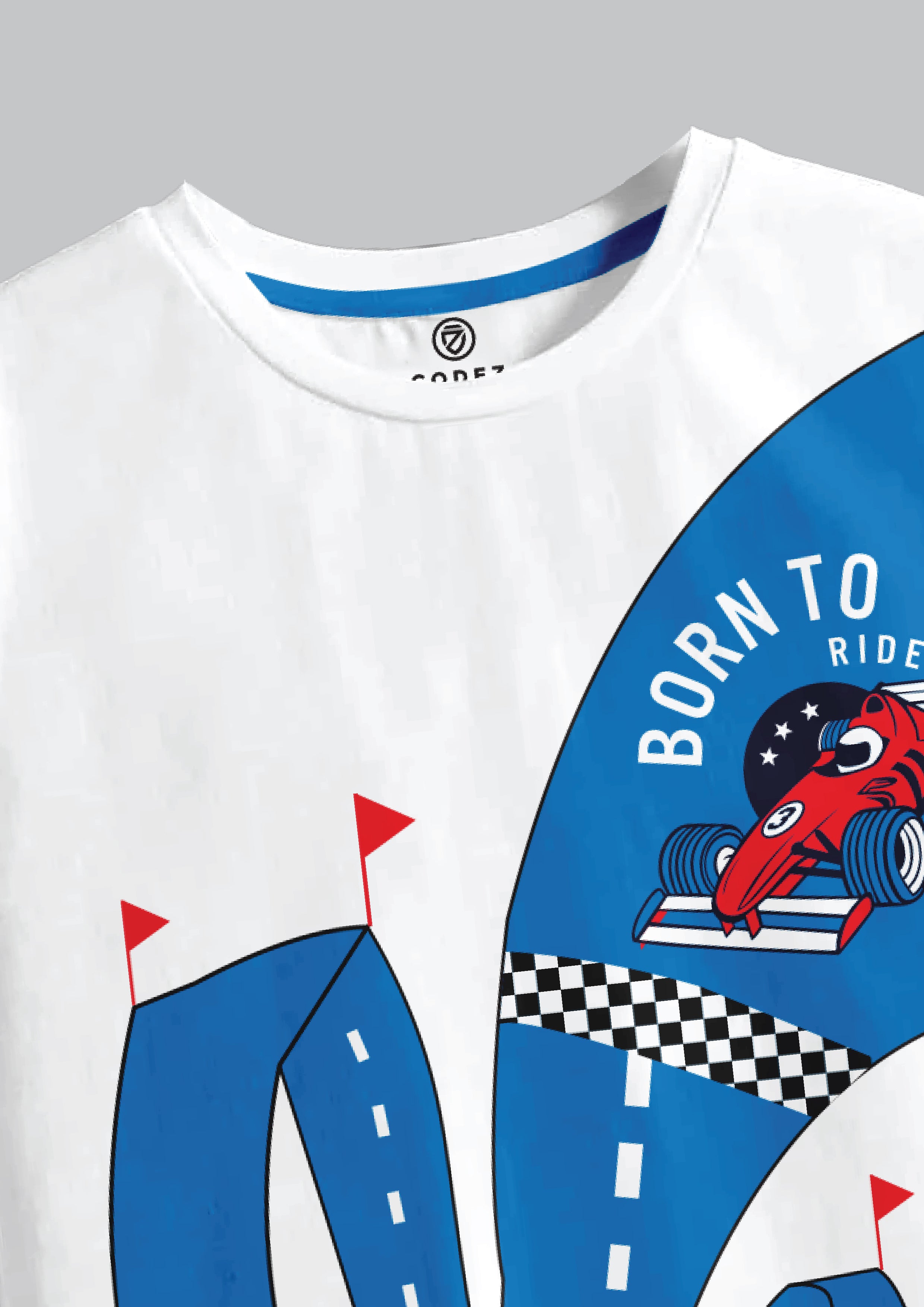 CODEZ Boys Off White Round Neck Printed Tshirts