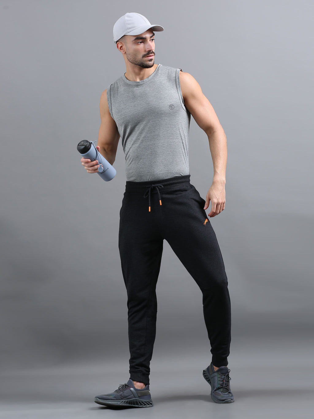 ARDEUR ZEAL IN YOU Men Charcoal Printed Mid-Rise Joggers