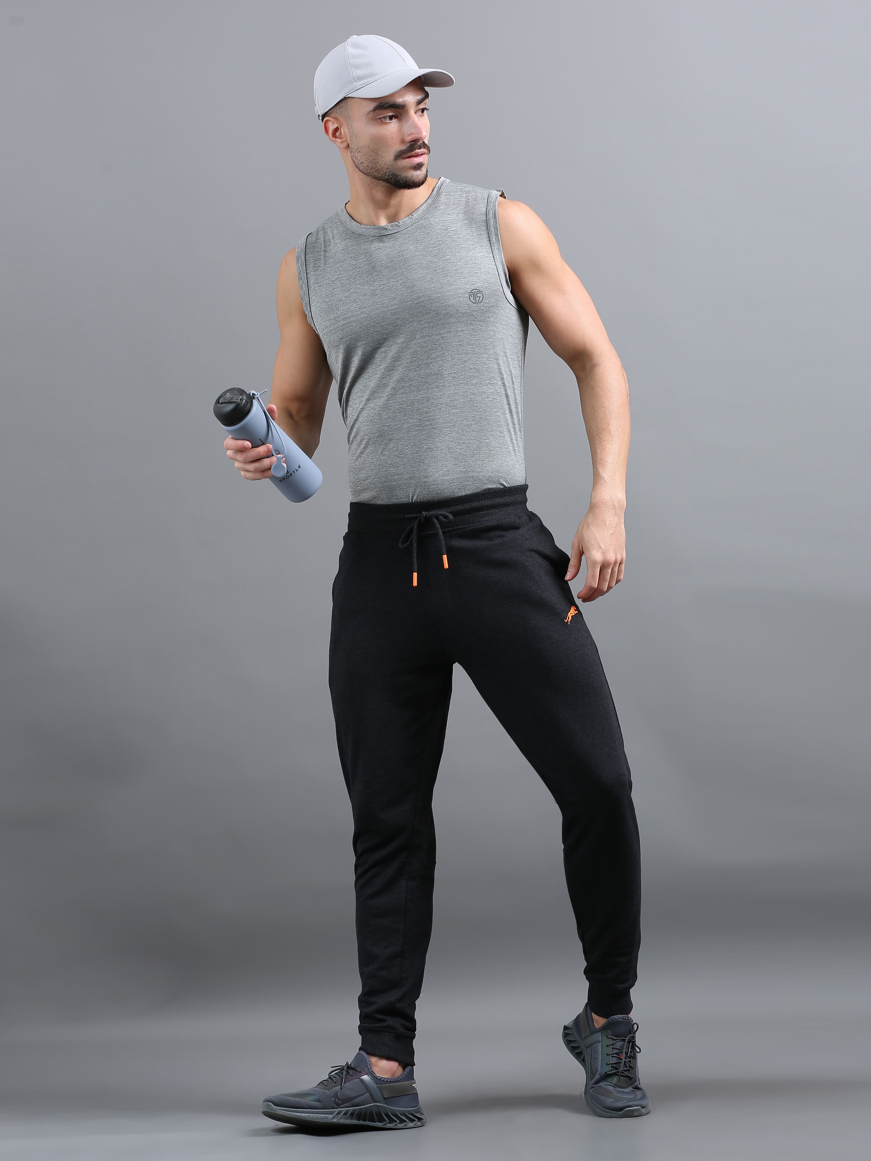 ARDEUR ZEAL IN YOU Men Charcoal Printed Mid-Rise Joggers