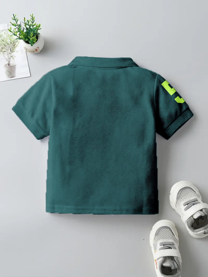 CODEZ Boys Pack Of 2 Self Design Embroidered Polo Tshirts