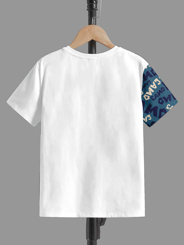 CODEZ Boys Off White-2 Round Neck Printed Tshirts