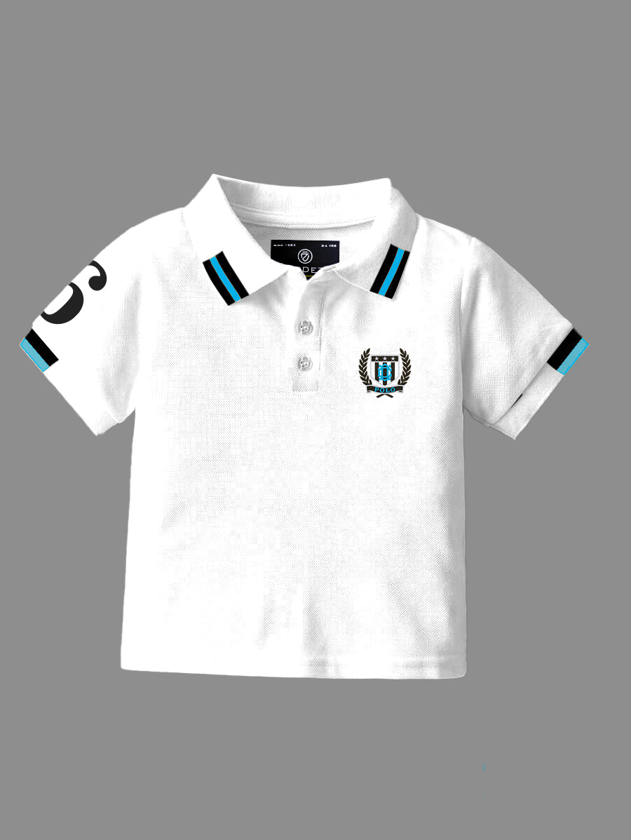 CODEZ Boys Pack Of 2 Self Design Embroidered Polo Tshirts