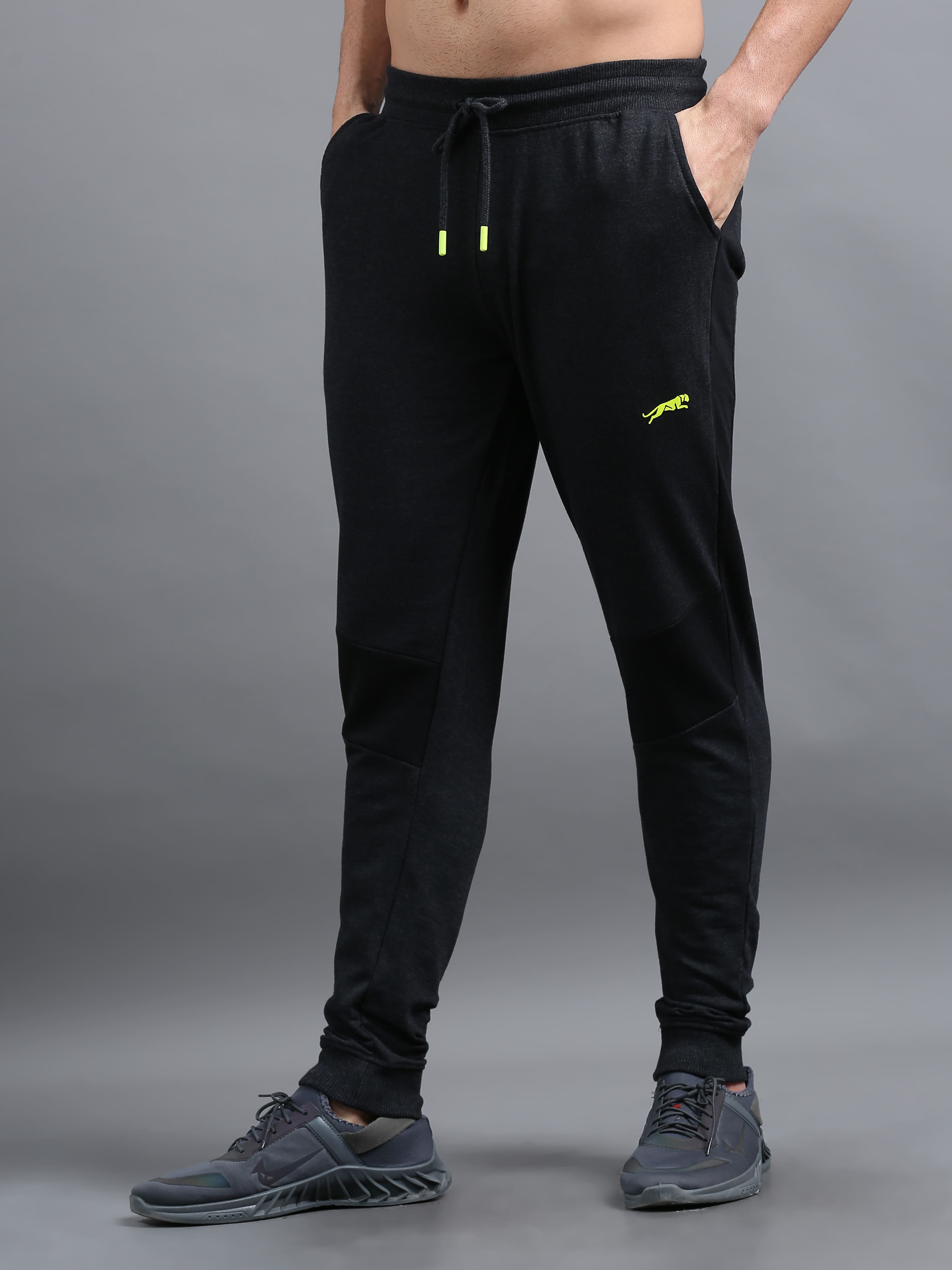 ARDEUR Men's Charcoal Striped Mid-Rise Joggers â€“ Zeal In You