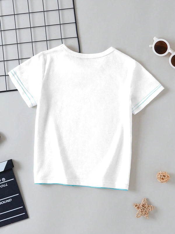 CODEZ Boys White Round Neck Printed Tshirts