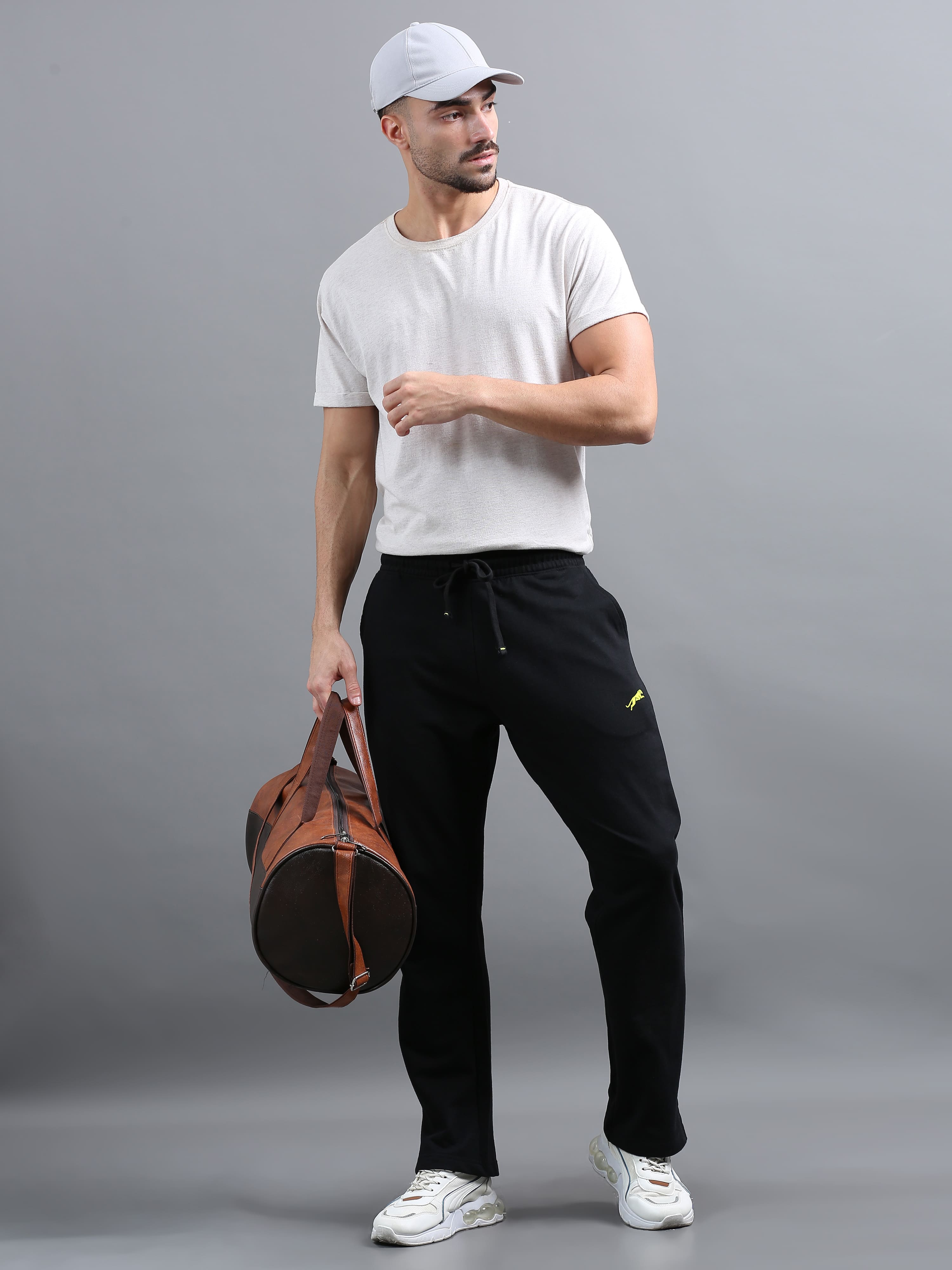 ARDEUR ZEAL IN YOU Men Black Printed Mid-Rise Track Pants