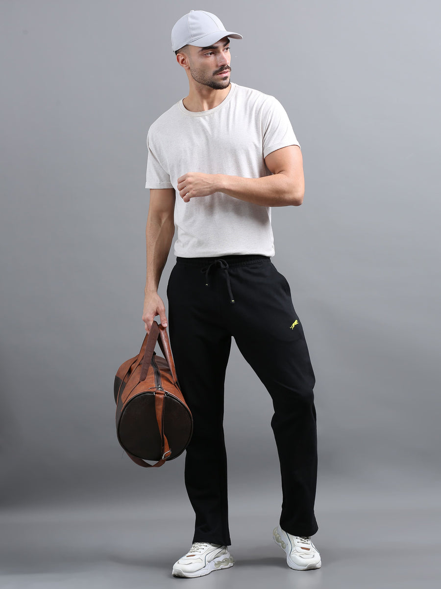 ARDEUR ZEAL IN YOU Men Black Printed Mid-Rise Track Pants