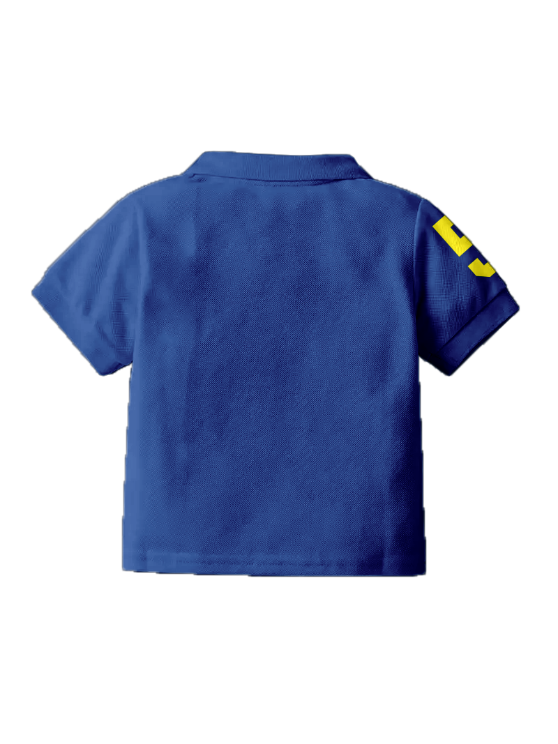 CODEZ Boys Royal Blue Embroidered Pique Polo Collar T-Shirt