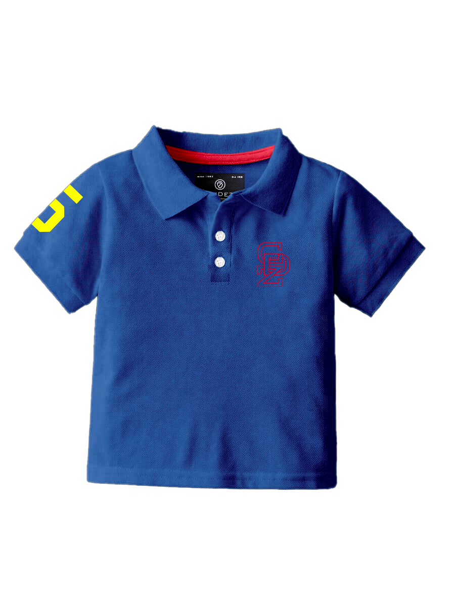CODEZ Boys Royal Blue Embroidered Pique Polo Collar T-Shirt