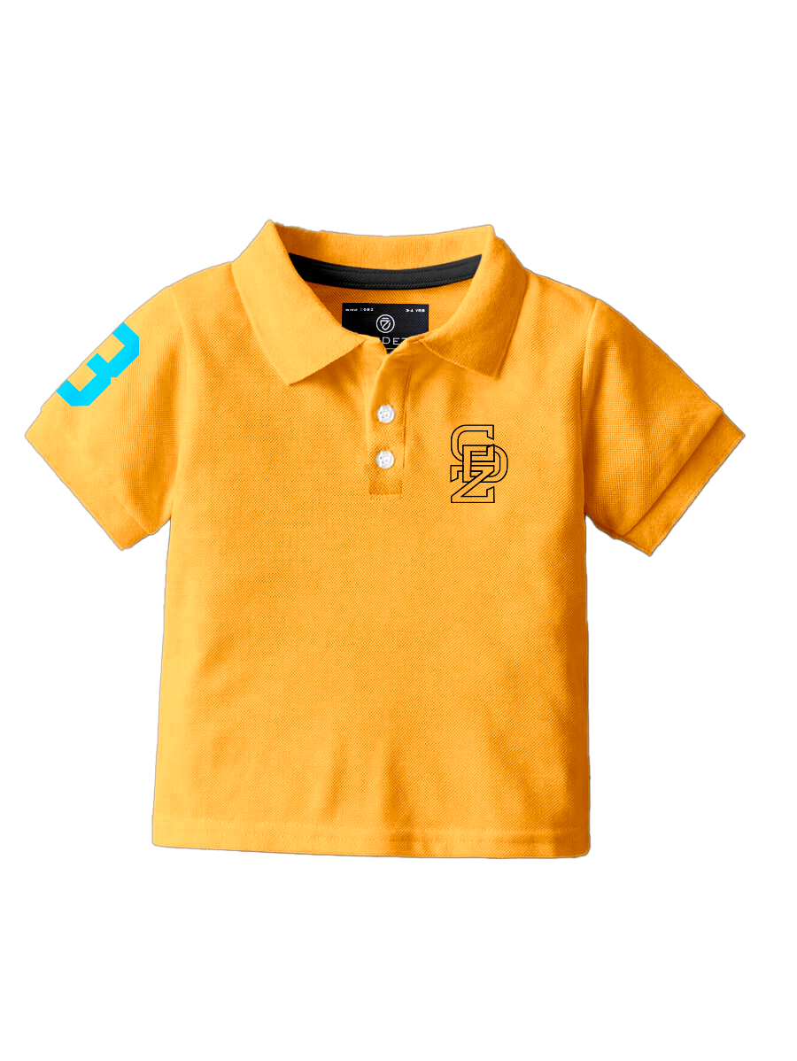 CODEZ Boys Yellow Embroidered Pique Polo Collar T-Shirt